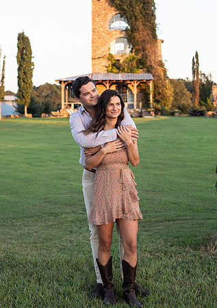 Engagement photos on a farm